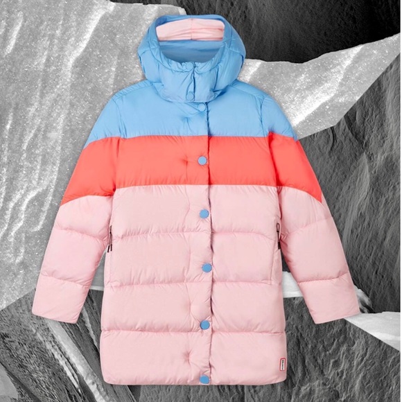 Hunter Original Puffer Jacket Vivid Blue Pink - Picture 6 of 16